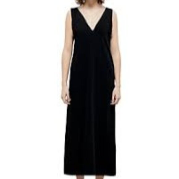 NWT The Kooples Lace Trim Crepe Midi Dress Black‎ Size FR2/US6 - Picture 3 of 14
